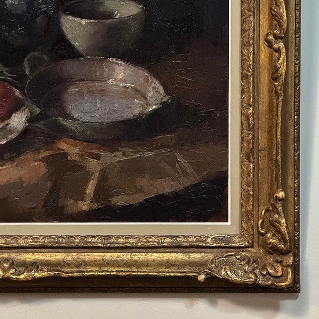 Antique Framed Oil Painting on Canvas by Guy Cambier (1923-2008) 'Country Still LIfe' For Sale - Image 10 of 16