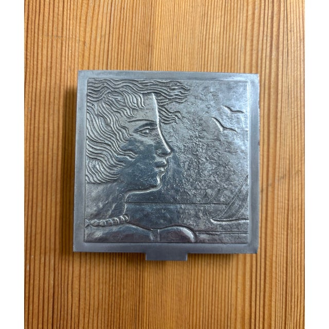 Art Deco Pewter Cigarette Box by Oscar Antonsson for Athena Tenn, 1930s For Sale - Image 4 of 8