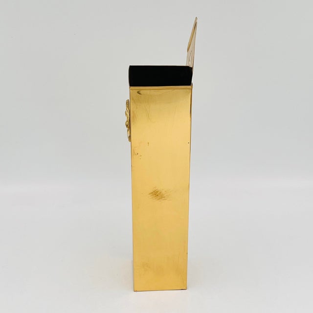 Brass Vintage Brass Wall Mounted Match Stick Holder With Scallop Shell For Sale - Image 8 of 9