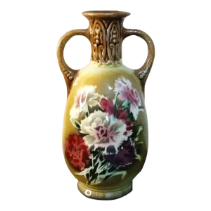 1920s Hand Painted Lusterware Amphora Vase, Made in Czechozlovakia
