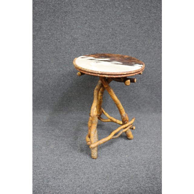 Cowhide Adirondack Twig Stand Table For Sale In Philadelphia - Image 6 of 8