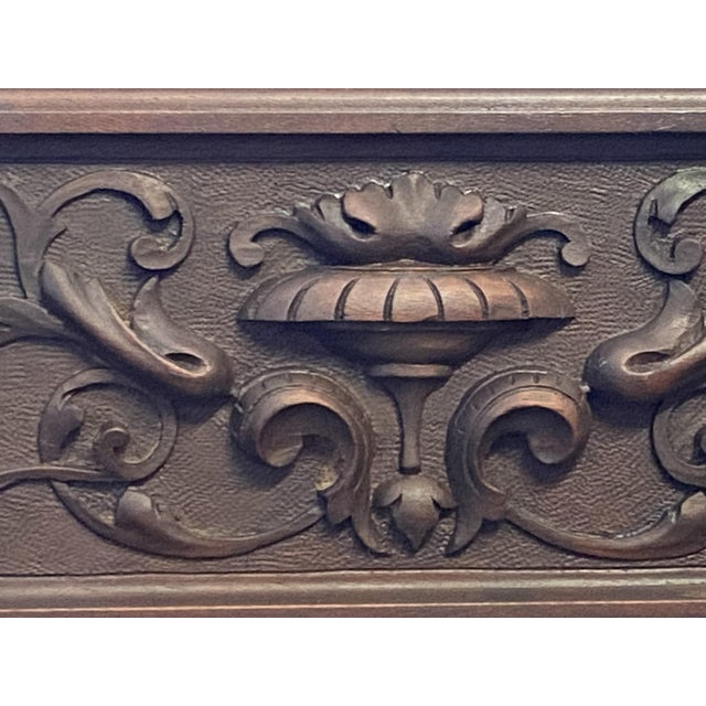 Antique French Architectural Element in Carved Wood Panel, 1900s For Sale - Image 6 of 11