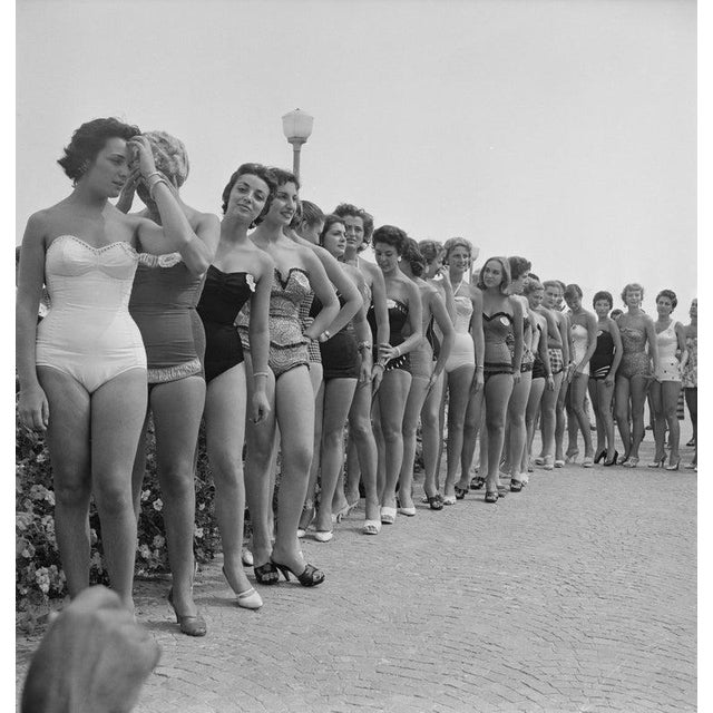Miss Italy 1955 Contestants in the Miss Italy 1955 contest in their swimwear, Italy, 1955. (Photo by Graphic House/Archive...