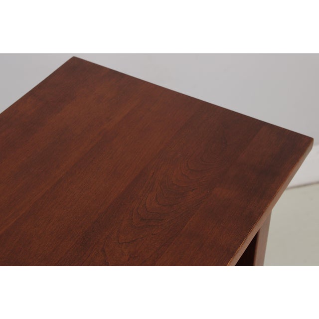 Brown Stickley Arts & Crafts Inlaid Cherry Open Bookshelf For Sale - Image 8 of 18