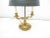 This French bronze lamp with tole bouilotte shade uses two candelabra sockets up to 60 watts each. The shade is a dark...