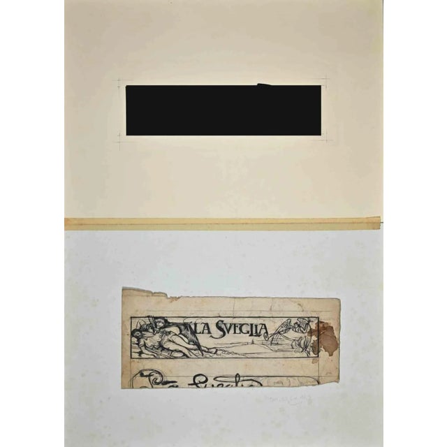 The wake up is an original drawing in pencil and china ink realized by Gabriele Galantara in 1910 for the front of a new...
