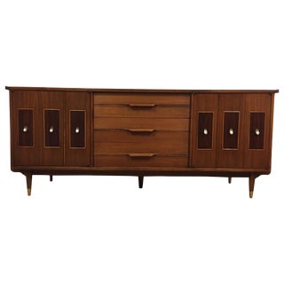 Mid-Century Walnut Dresser Credenza For Sale