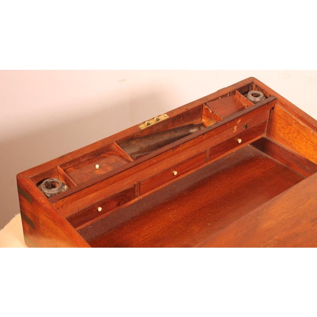 Marine Writing Desk in Mahogany with Hidden Compartment, 1800s For Sale - Image 10 of 14