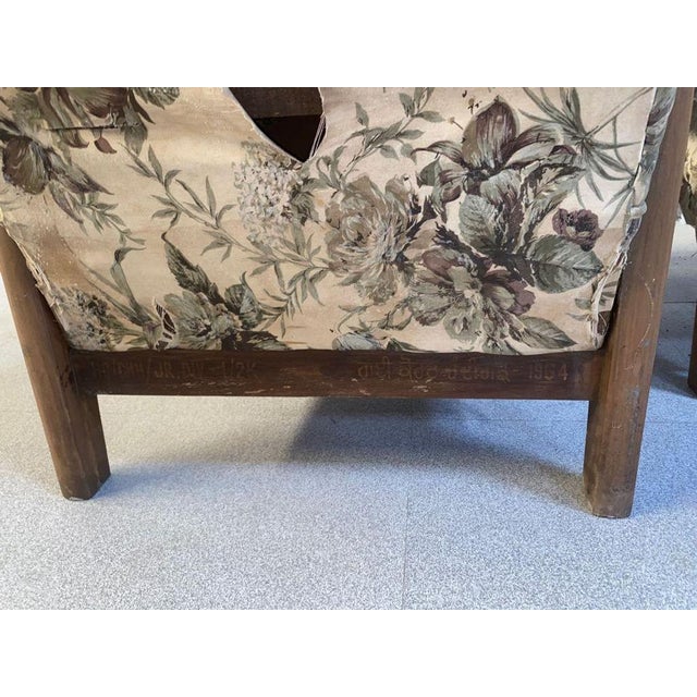Authentic Pair of Pierre Jeanneret Upholstered Bridge Chairs, Mid-Century Modern For Sale - Image 15 of 15