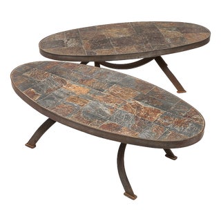 Brutalist Coffee Tables, 1950s, Set of 2 For Sale