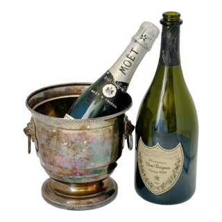 Petite Silverplate English Champagne Split Ice Bucket For Sale