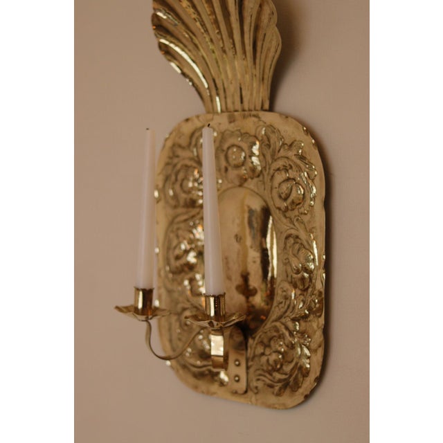 Metal Large Mid-Century Modern Swedish Brass Sconces, Set of 2 For Sale - Image 7 of 18