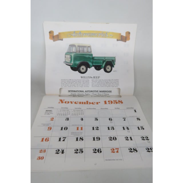 White Automemories Classic Car 2014 Calendar Retro Styled 1958 Vintage Auto Art 4706b For Sale - Image 8 of 18