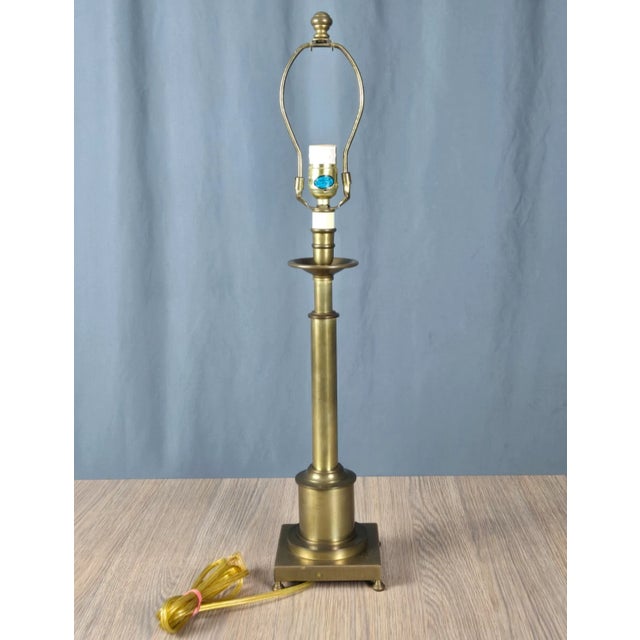 1990s Ethan Allen Adjustable "Telescope" Brass Table Lamp For Sale - Image 6 of 13