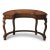 Wood Brava Faux Leather Demilune Desk, Medium Brown For Sale - Image 7 of 7