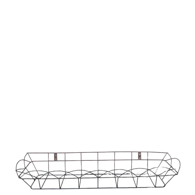 Metal Mid-20th Century Black Metal Wire Wall Baskets Pair Industrial Farmhouse For Sale - Image 7 of 11