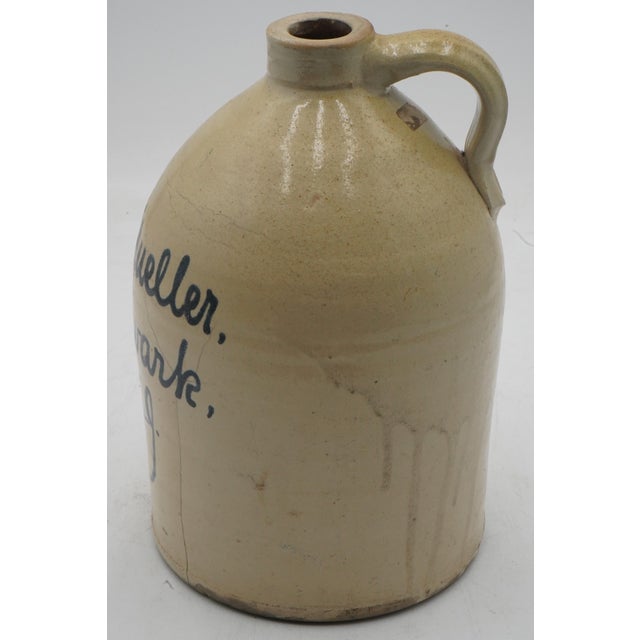 Traditional p.h. Mueller Blue Stoneware Crock Jug For Sale - Image 3 of 10