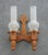 Wood Large Double Wall Light from Guillerme Et Chambron, 1970 For Sale - Image 7 of 7