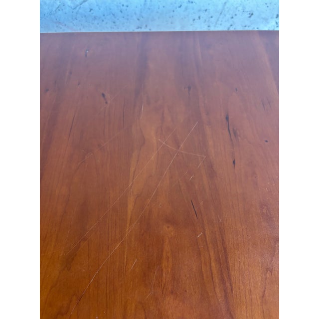 1970s 1970s Dutch Side Table With Beech Wood Top and Aluminum Legs - Attributed to Fritz Hansen For Sale - Image 5 of 8