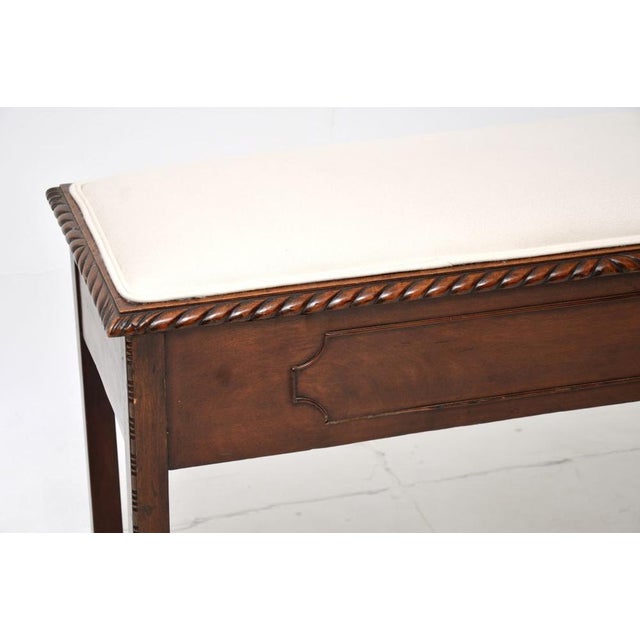 Antique Edwardian Mahogany Duet Piano Bench, 1900s For Sale - Image 9 of 12