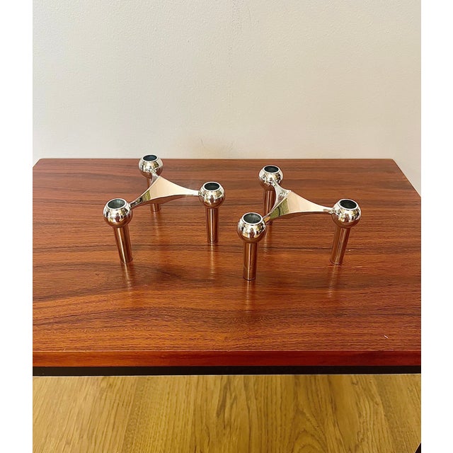 S22 Candlesticks by Hans Nagel with Werner Stoff, Germany, 1960s, Set of 2 For Sale - Image 4 of 4