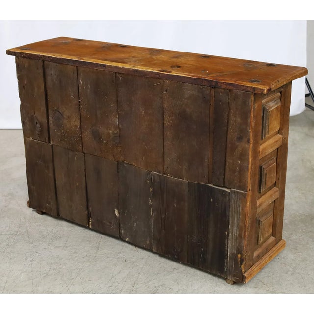 18th-Century Spanish Carved Wood Sideboard With Hand-Forged Iron Hardware For Sale In Houston - Image 6 of 6