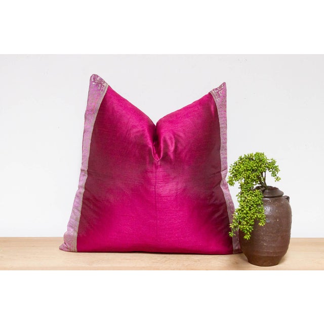 Textile Orchid Festive Silk Euro Pillow Cover For Sale - Image 7 of 7