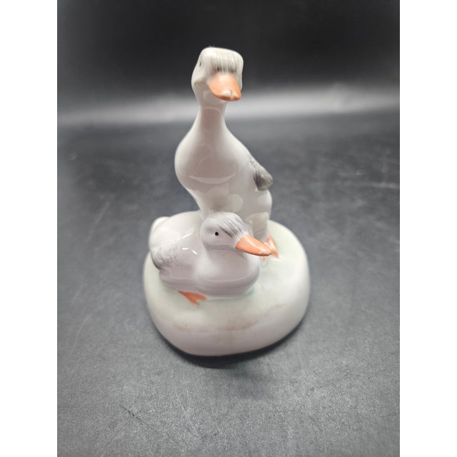 Aquincum Hungary Vintage Porcelain White Ducks Figurine