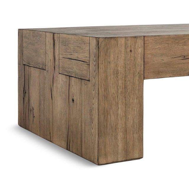 Natural Oak Beam Farmhouse Coffee Table For Sale - Image 4 of 6