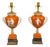 Late 18th Century Pair English Neoclassical Orange Ground Ashworth Ironstone Urns, as Lamps For Sale