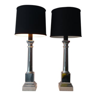 Warren Kessler Chrome Lamps - A Pair For Sale