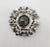 Vintage Verified Delizza & Elster Rhodium Plated Faux-Black Diamond & Aurora Borealis Brooch For Sale In Philadelphia - Image 6 of 6