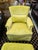 Chartreuse Custom Designer Upholstered Armchair & Ottoman Set of 3 For Sale In Chicago - Image 6 of 8