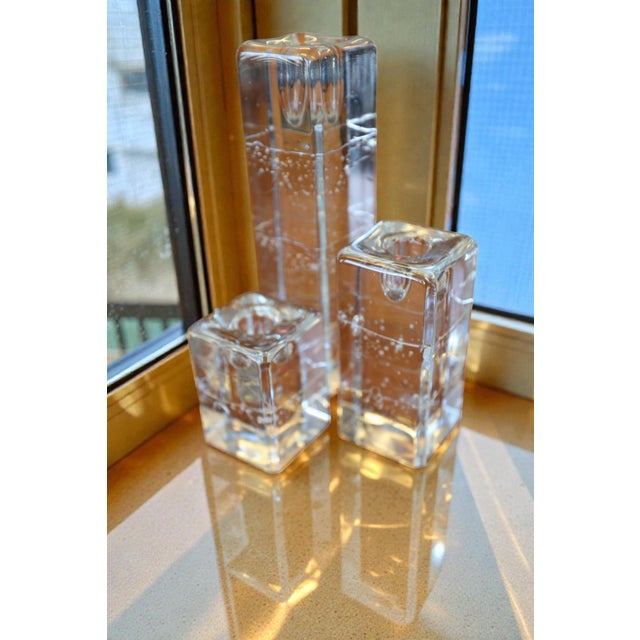 Glass Arkipelago Glass Candlesticks by Timo Sarpaneva for Iittala, 1960s, Set of 3 For Sale - Image 7 of 9