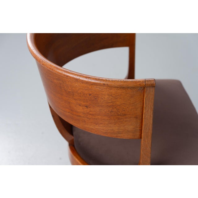 Antique Danish Round Back Oak Chair, 1920s For Sale - Image 6 of 18