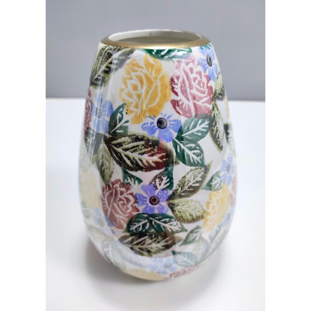 Vintage Painted Porcelain Flower Vase from Bassano, 1960s For Sale - Image 4 of 11