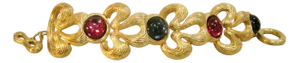 Givenchy 1980s Carved Gripoix Glass Cabochon Bracelet