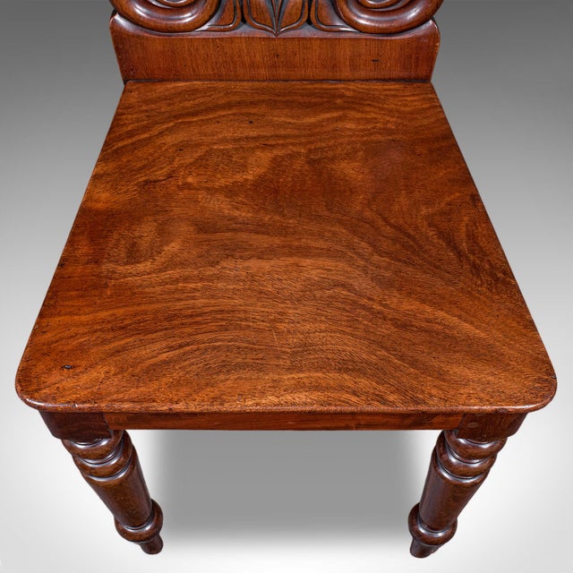 Wood Antique Hall Chair, Scottish, Occasional, Reception, Side Seat, Victorian, 1860 For Sale - Image 7 of 10