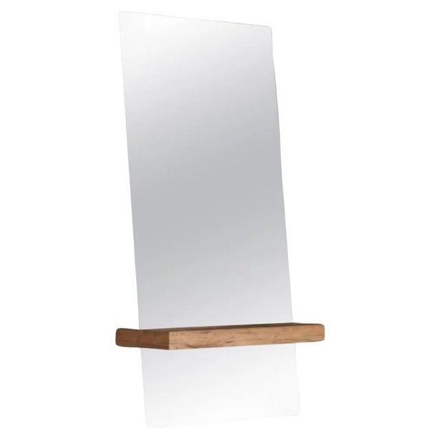 Oak Rectangular Guillotine Mirror by Jeffrey Huyghe For Sale