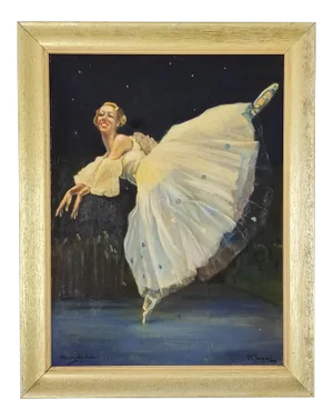 1950 D E Simpson " Miss Dorothy Anderson " Oil Painting