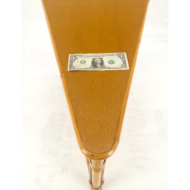 Fick Reed Atr Bamboo Rattam Wedge Triangle Shape Occasional Side End Table Stand For Sale - Image 10 of 10