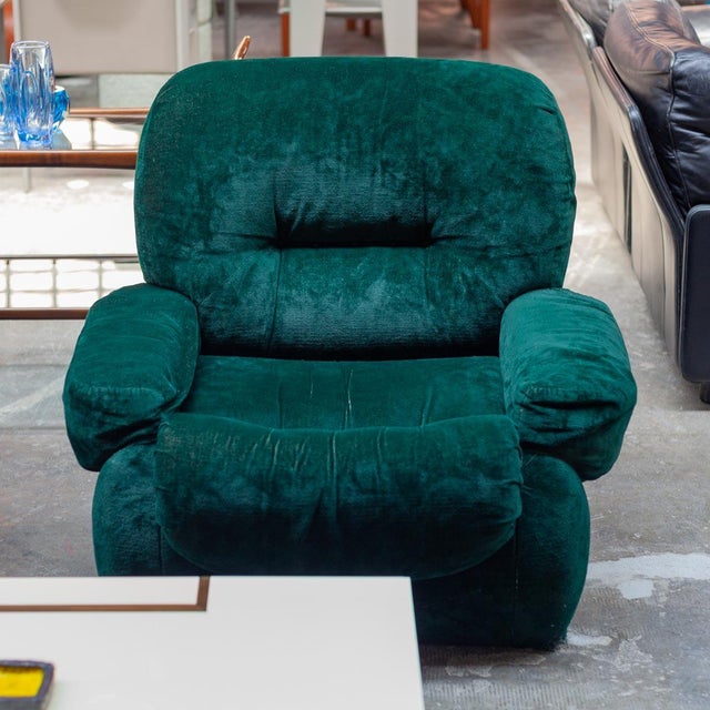 Green Italian Green Velvet Lounge Chairs,1970s, Set of 2 For Sale - Image 8 of 15