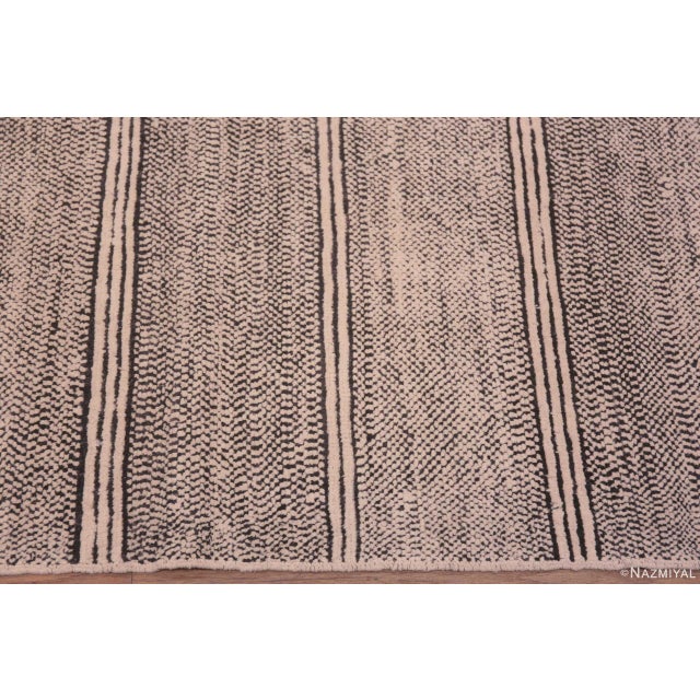 2020s Modern Contemporary Black And White Abstract Area Rug For Sale - Image 5 of 5