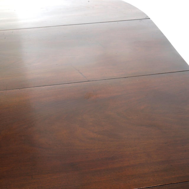 Brown Antique Hepplewhite Three Section Mahogany Banquet Table Circa 1830 For Sale - Image 8 of 12
