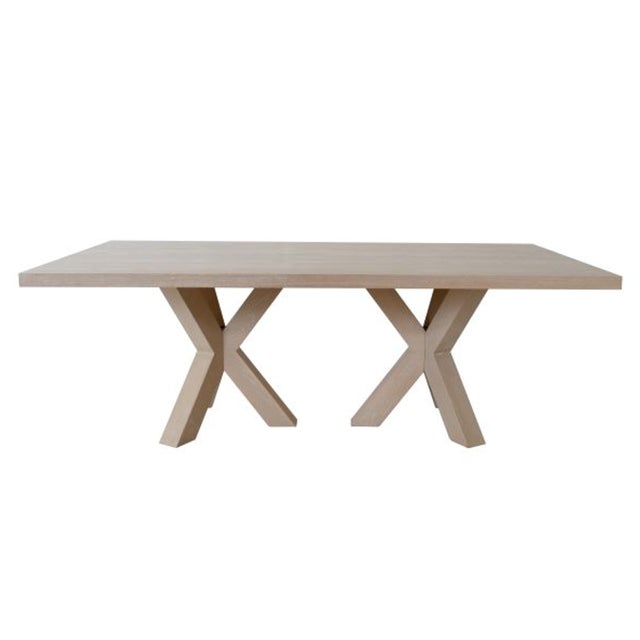 Worlds Away Matthew Izzo Home - Haines 86" Rectangular Cerused Oak Minimalist Dining Table For Sale - Image 4 of 4