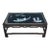 Mid-Century Chinese Black Lacquer Coffee Table With Hand-Painted Kutani Porcelain Immortals Relief For Sale