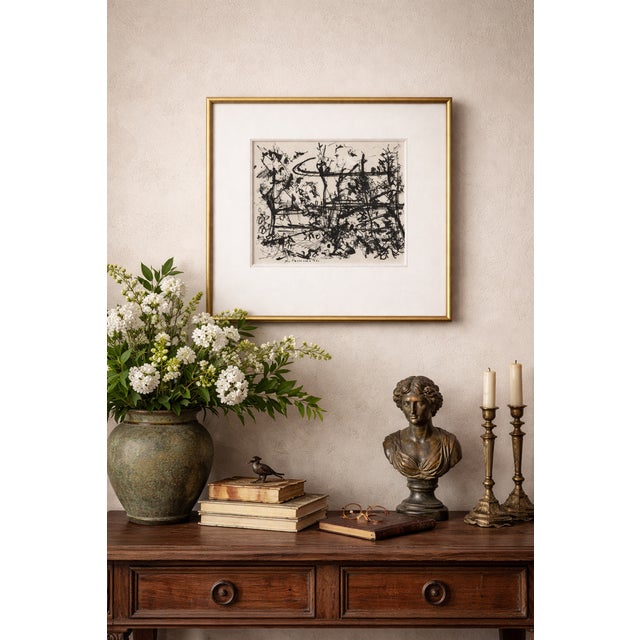 This original abstract drawing by Yves Commerre (1920–1986) reflects the freedom of gesture and the expressive intensity...