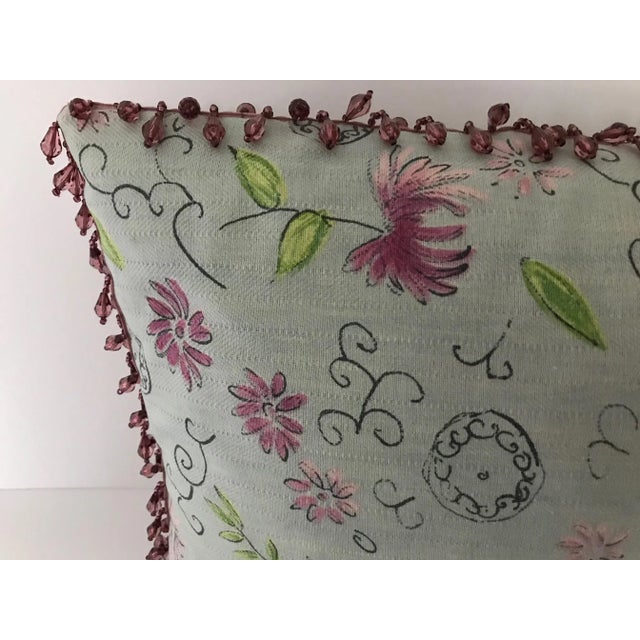 Custom Hand Made Osborne & Little Soft Aqua & Safoam Green Pillow ($275 Wholesale) For Sale In West Palm - Image 6 of 7