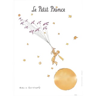 2014 Antoine de Saint Exupery 'The Little Prince and the Wild Birds' Modernism Multicolor, Gold France Offset Lithograph For Sale