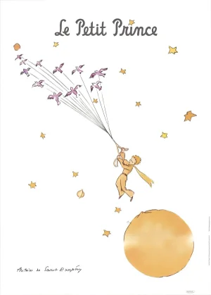 2014 Antoine de Saint Exupery 'The Little Prince and the Wild Birds' Modernism Multicolor, Gold France Offset Lithograph